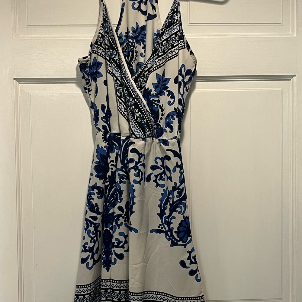 Charlotte Russe Blue and White Floral Mini Dress
